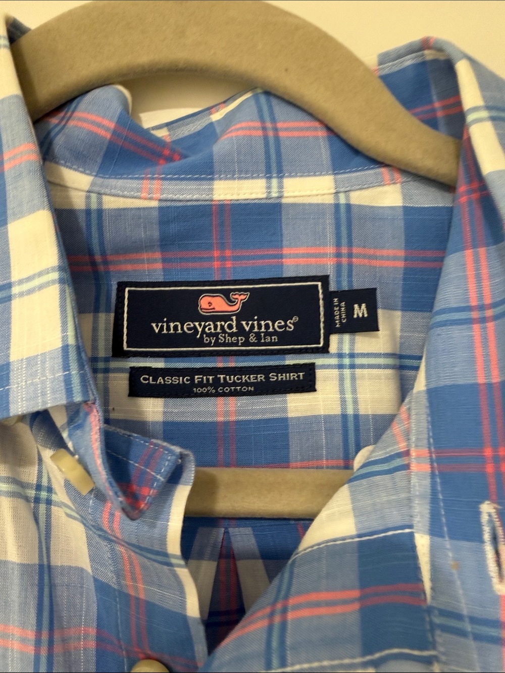 Vineyard Vines Blue, White & Pink Plaid Long-Sleeve Button-Down Shirt - Picture 2 of 3